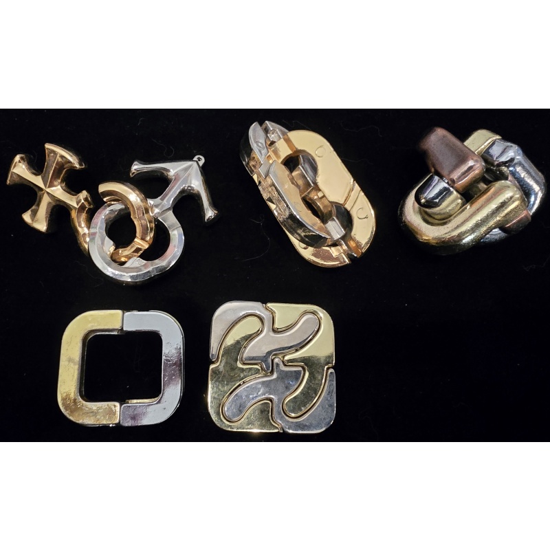 Premium Metal Brain Teaser Collection (5-Piece Set)