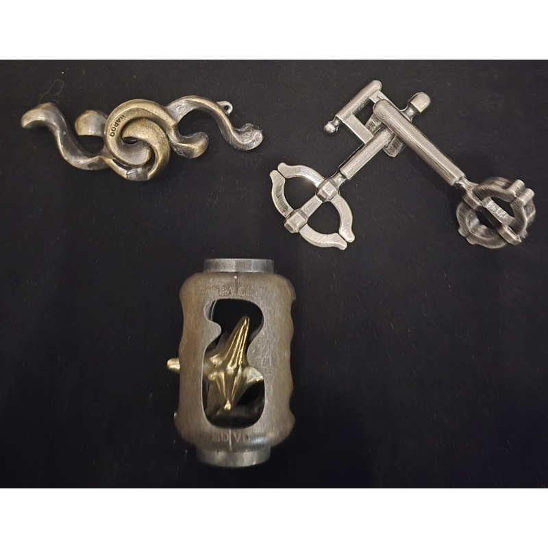 ​Curated Hanayama Cast Metal Puzzle Set (3 Pieces)