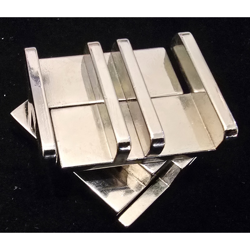 Lot of 3 Hanayama Cast Metal Puzzles - Devil, Square, & Coaster