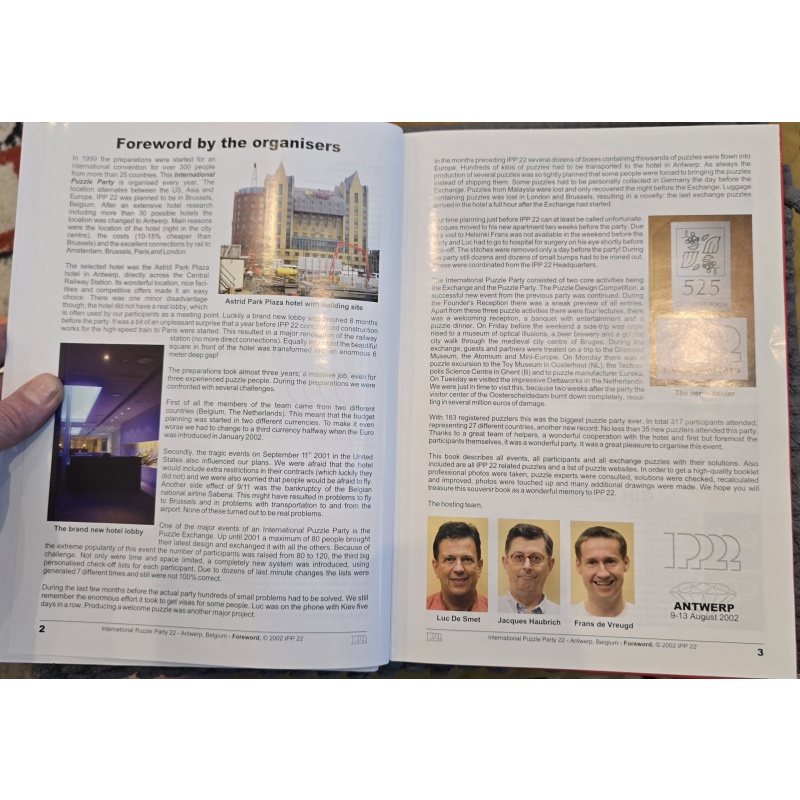 Exceedingly Rare Hardcover: IPP22 Antwerp, Belgium (2002) Official Souvenir Book