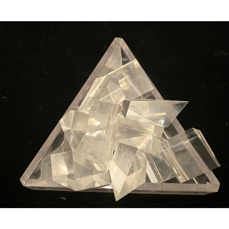 All-Acrylic "Crystal" Hexagon Packing Puzzle by Bill Darrah - Estate Provenance & Original Hand-Drawn Solution!