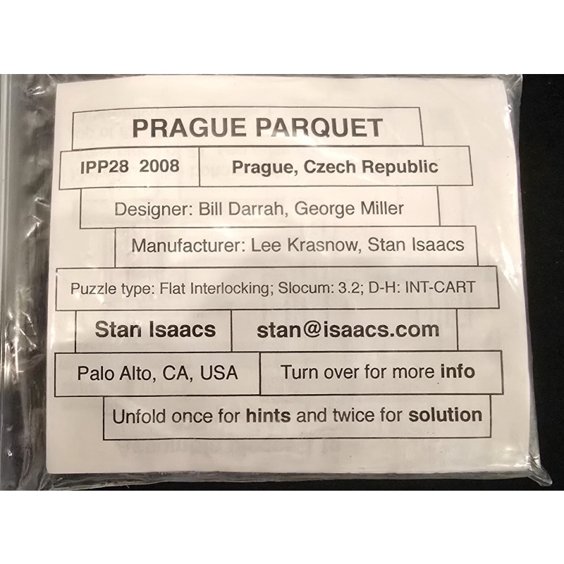RARE Prague Parquet Wooden Puzzle - IPP28 (2008) - Bill Darrah Personal Copy!