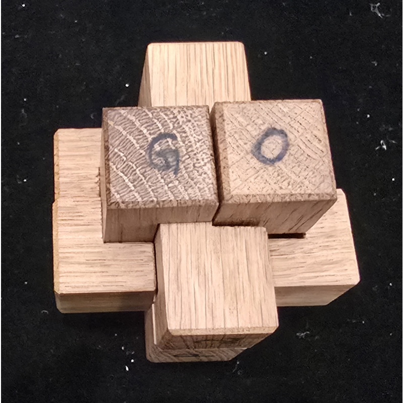 RARE One-of-a-Kind Bill Darrah Prototype - 6-Piece Wooden Burr Puzzle - Estate Collection