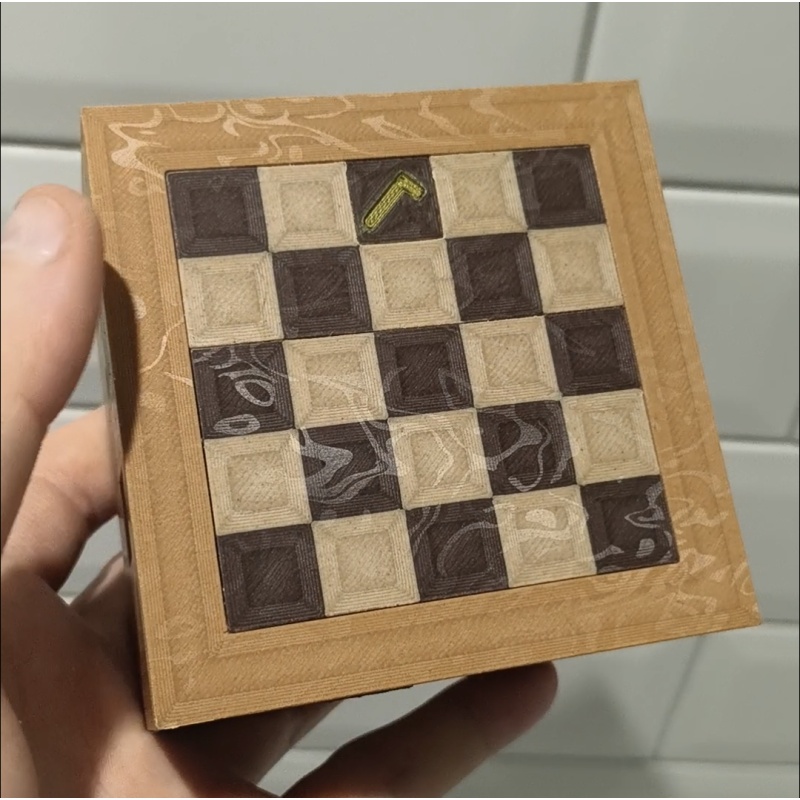 Chess Box at 75% scale, 3D printed Wood Filiments
