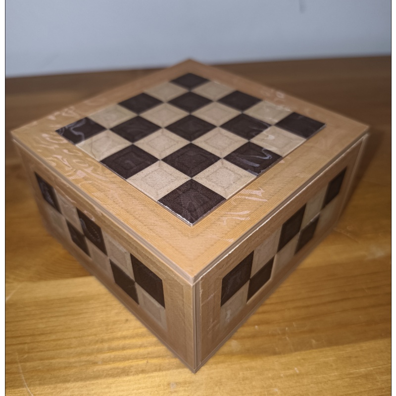 Chess Box at 75% scale, 3D printed Wood Filiments