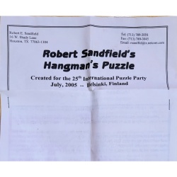 Robert Sandfield's The Hangman's Puzzle, IPP25 2005