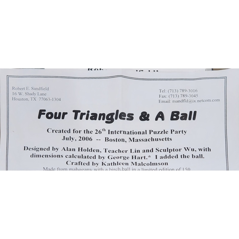 Robert Sandfeld's Four Triangles & A Ball, IPP26 Boston 2006