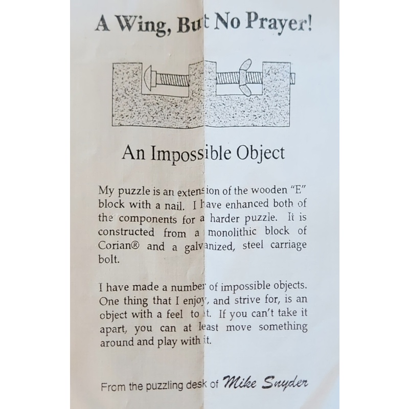 A Wing, But No Prayer, by Mike Snyder