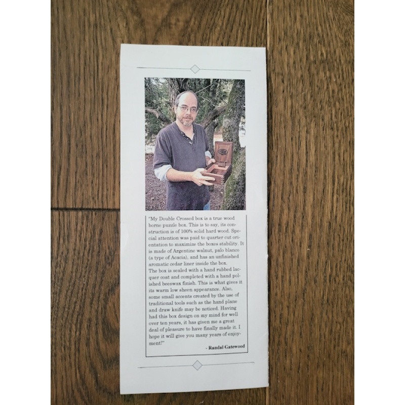 The Double Crossed Puzzle Box by Randal Gatewood