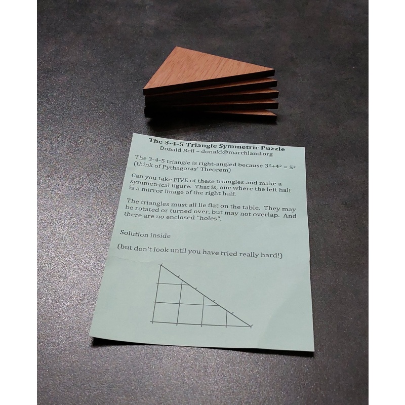 The 3-4-5 Triangle Symmetric Puzzle