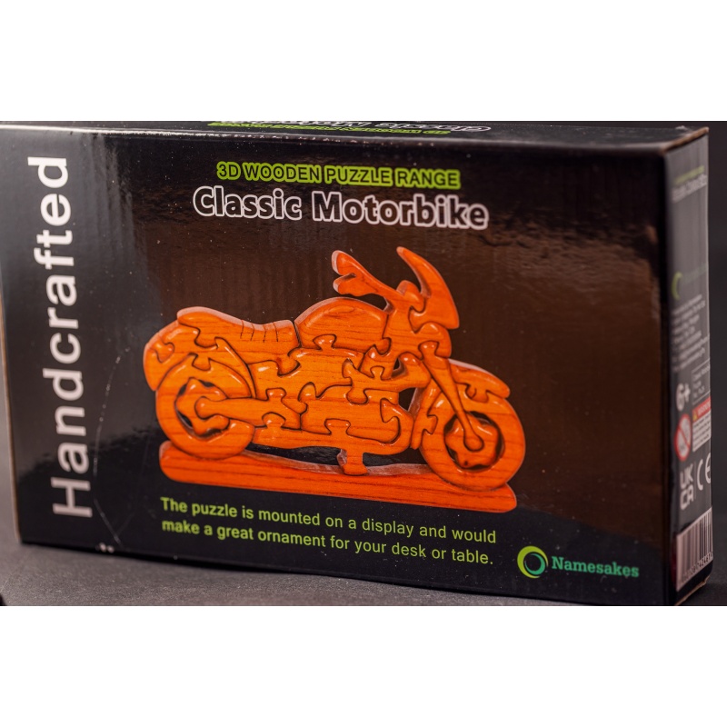 Wooden classic motorbike by Namesakes