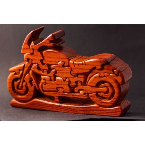 Wooden classic motorbike by Namesakes