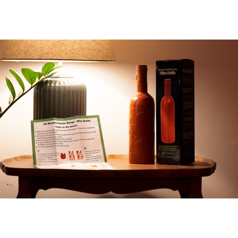 Wooden classic wine bottle by Namesakes