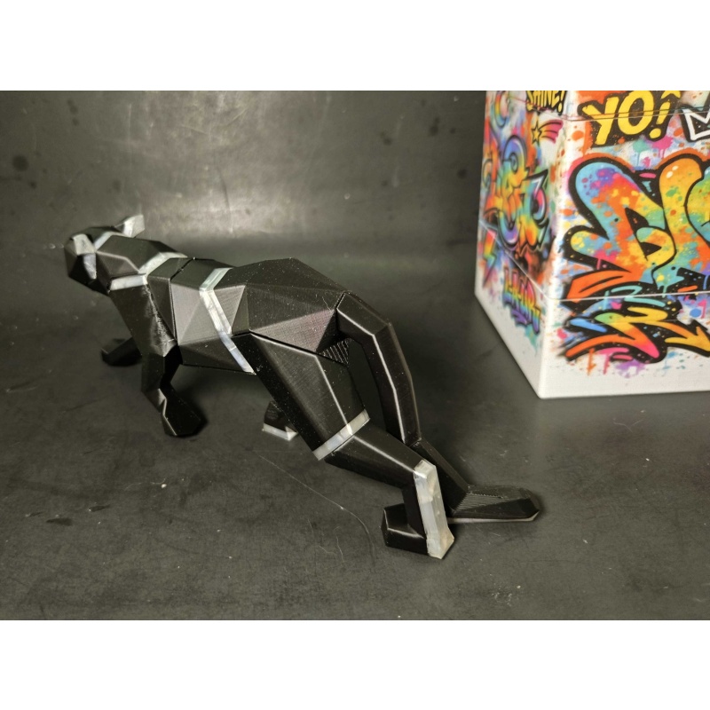 Diamond Cut Panther - Custom Magnetic Low-Poly Puzzle Sculpture