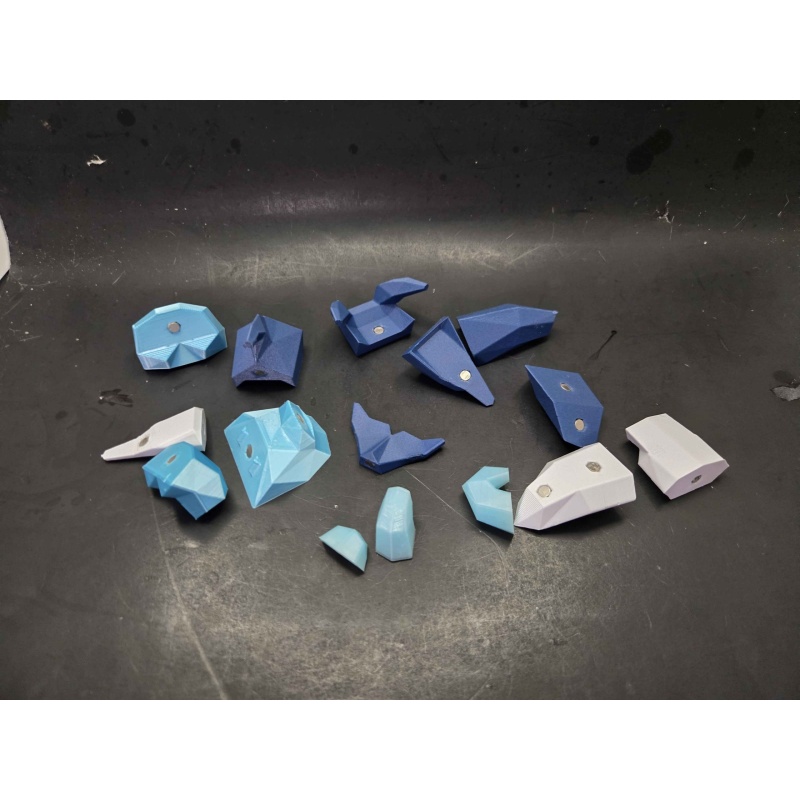 Blue Crest Dolphin - Custom Magnetic Low-Poly Puzzle Sculpture