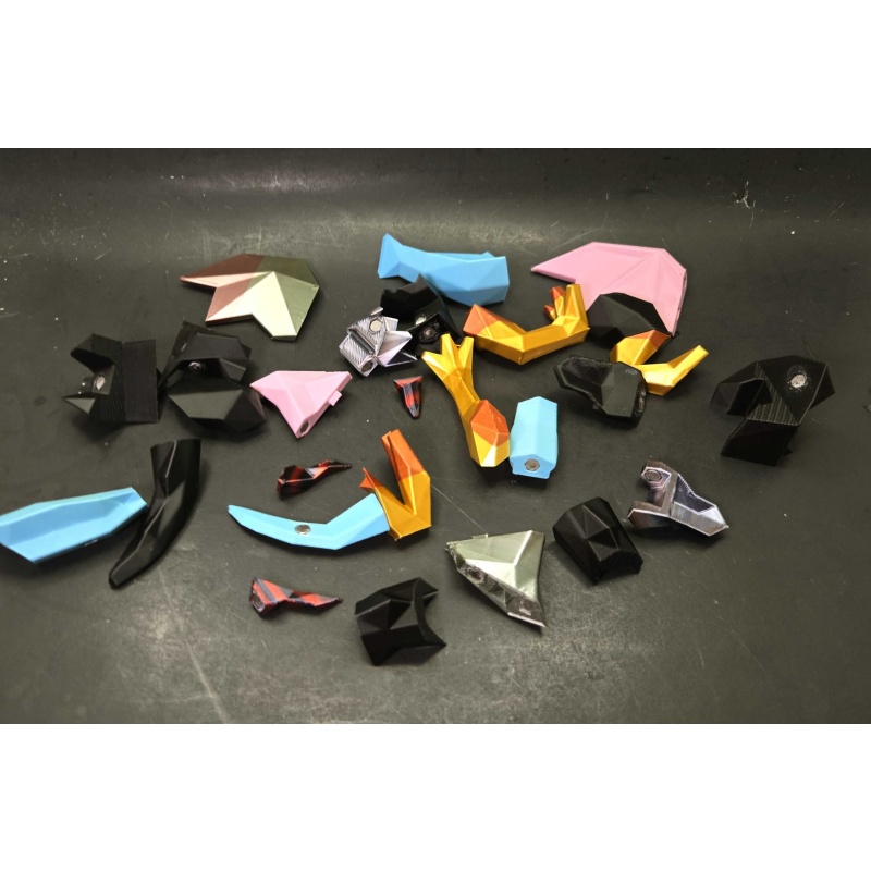 Low-Poly PS1 Fantasy Game Dragon - One-of-a-Kind Magnetic Puzzle Sculpture