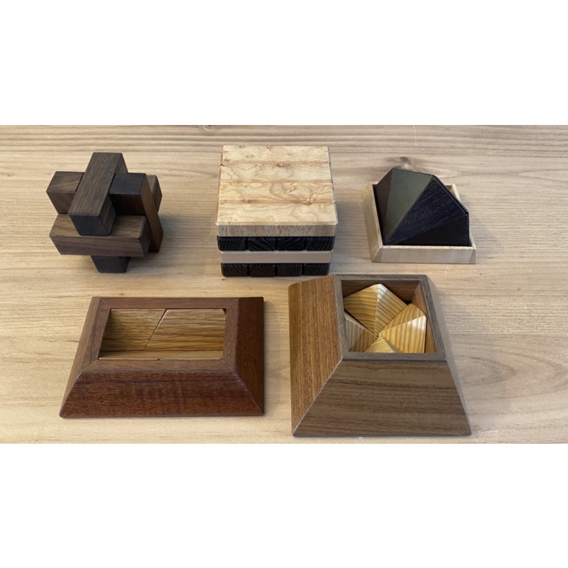 5 wooden puzzles