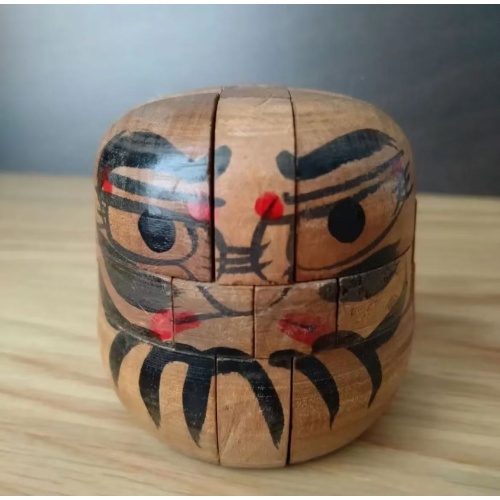 Vintage Wooden Daruma Puzzle - Kumiki Daruma (Showa Era Antique)