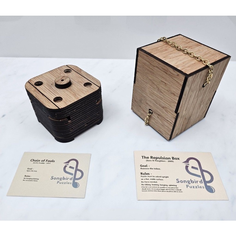 The Repulsion Box + Chain Of Fools, by Songbird Puzzles - Fraser Edmond