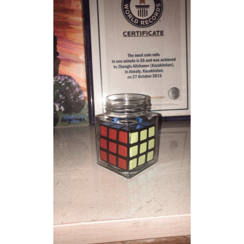 Rubik’s cube in a jar aka impossible bottle
