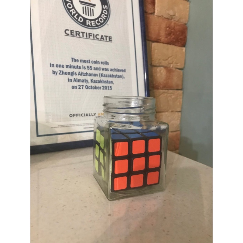 Rubik’s cube in a jar aka impossible bottle