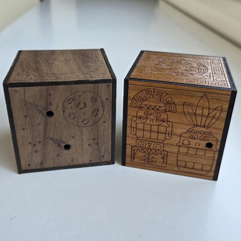 Plantetary & Mayan puzzle boxes - Benno de Grote