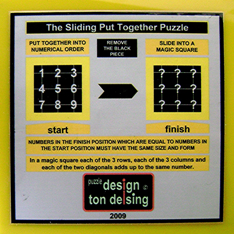 THE SLIDING PUT TOGETHER PUZZLE (c) Ton Delsing