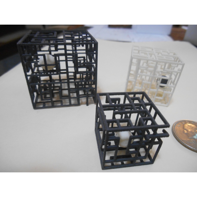 Three Steve Winter 3D wire-frame mazes
