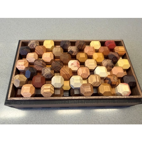Edge Beveled Cubes Set / mixed woods version