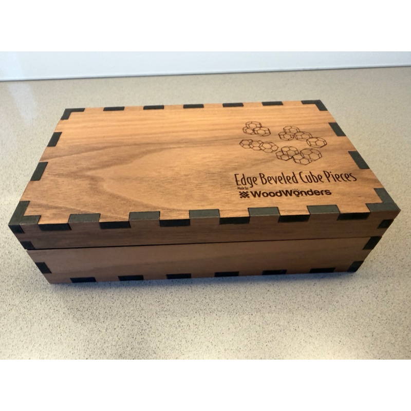 Edge Beveled Cubes Set / mixed woods version