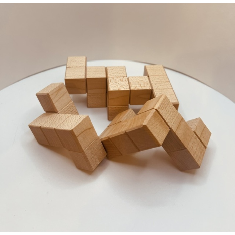 Four-Piece Serially Interlocking Cube & Modified 3-Piece version - Stewart Coffin Design #93 by John Devost