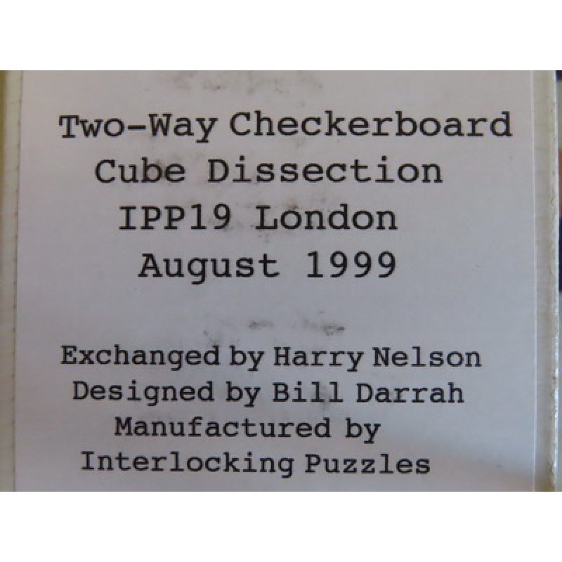 Two-Way checkerboard Cube Dissection (IPP19 exchange)