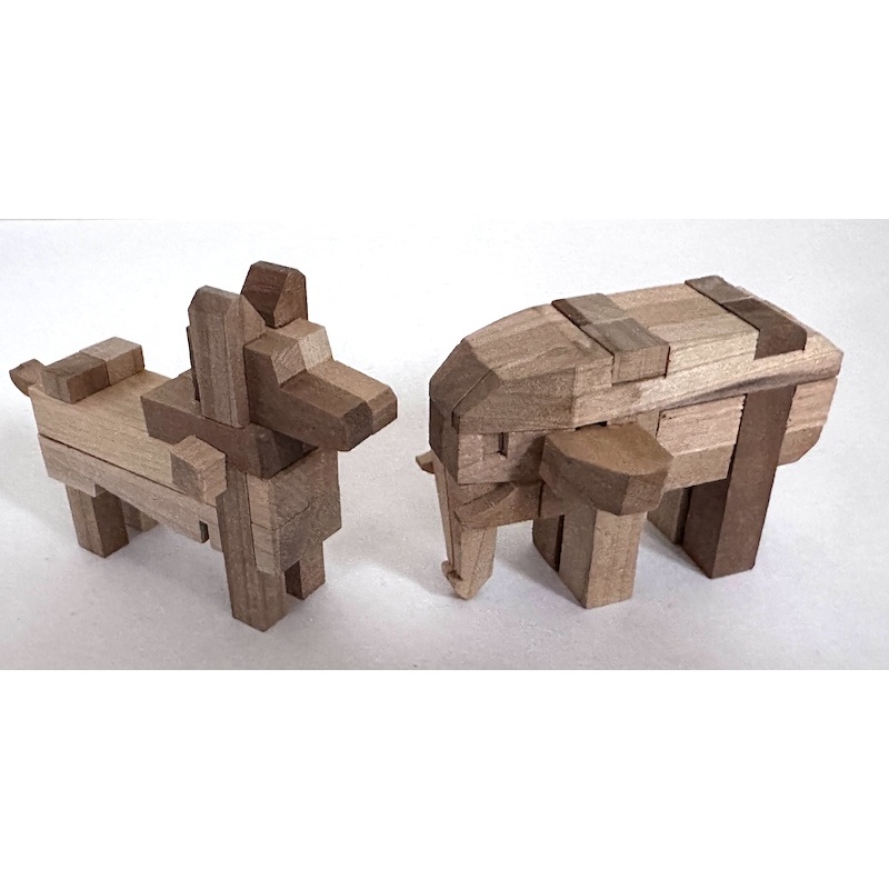 7 Vintage Japanese Kumiki Puzzle