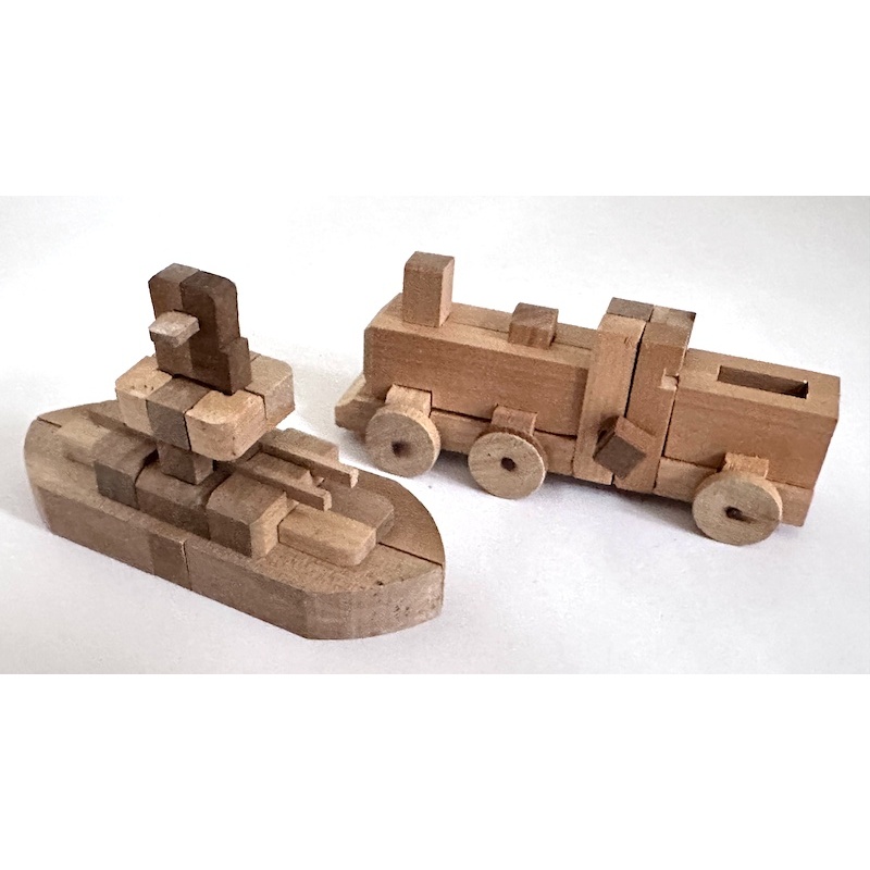 7 Vintage Japanese Kumiki Puzzle