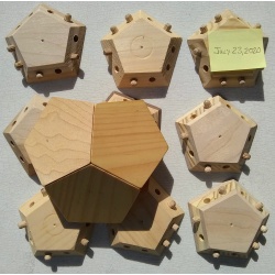 12 piece Dodecahedron made from several woods