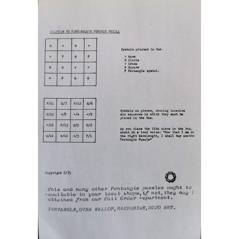 Psychic Puzzle by Pentangle