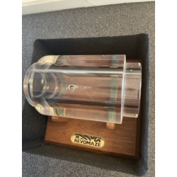 Clear Revomaze Sleeve and wooden stand