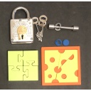 Lot of 4 puzzles 4 Piece Lock Cheese & Mouse Washer