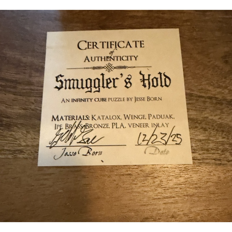Jesse Born Smuggler's Hold Infinity Cube - Signed COA 12/23/25, Original Shipper with Insert