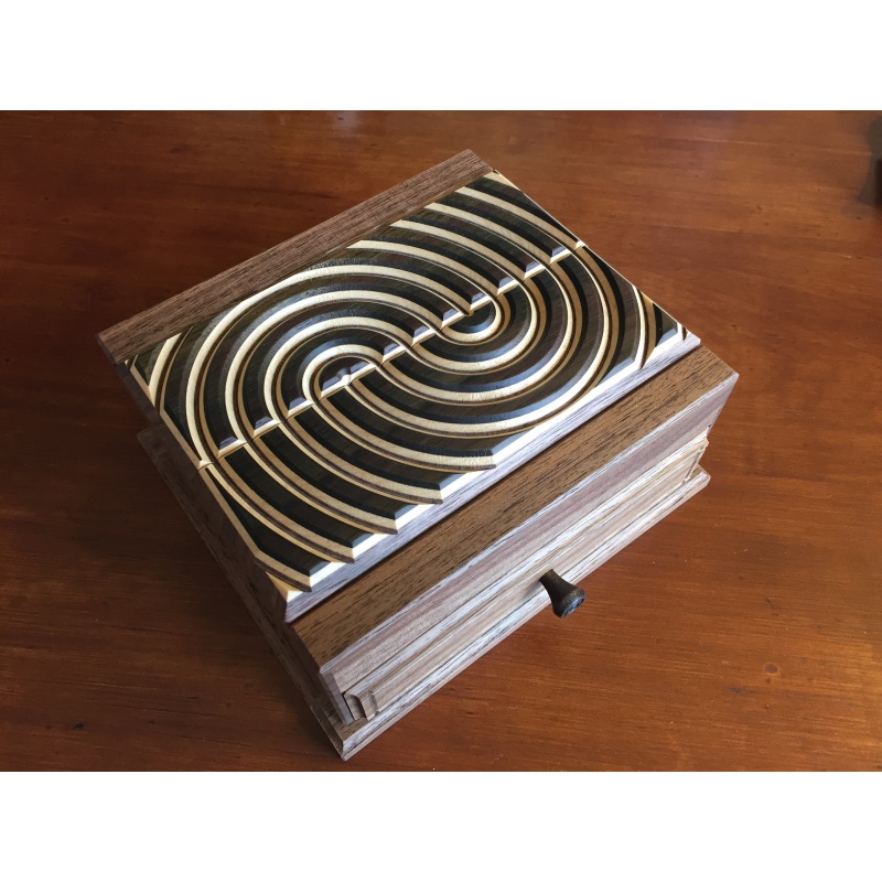 5 Sun 21 Step Union Jack Japanese Puzzle Box - RARE - SEE NOTES!