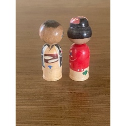 Vintage set of miniature NESTED Japanese Kokeshi Dolls