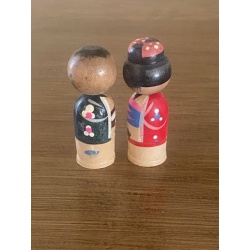 Vintage set of miniature NESTED Japanese Kokeshi Dolls