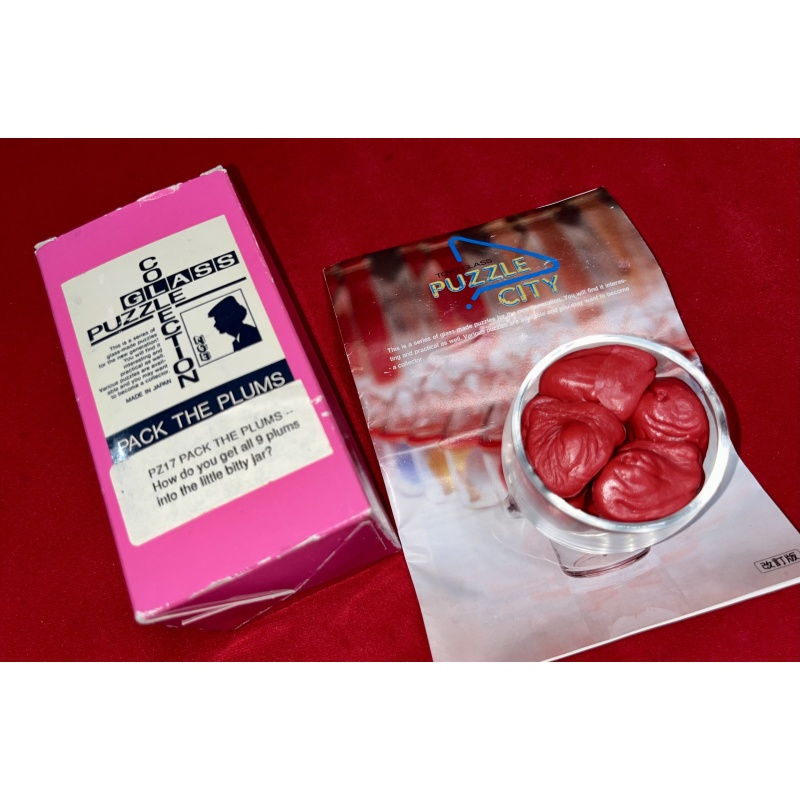 RARE Vintage TOYO GLASS Packing Puzzle by Nob Yoshigahara – Complete in Box (The Plums / Rice Crackers / Peanuts)