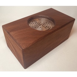 Walnut Circle Maze Puzzlebox (2018) by Kagen Sound