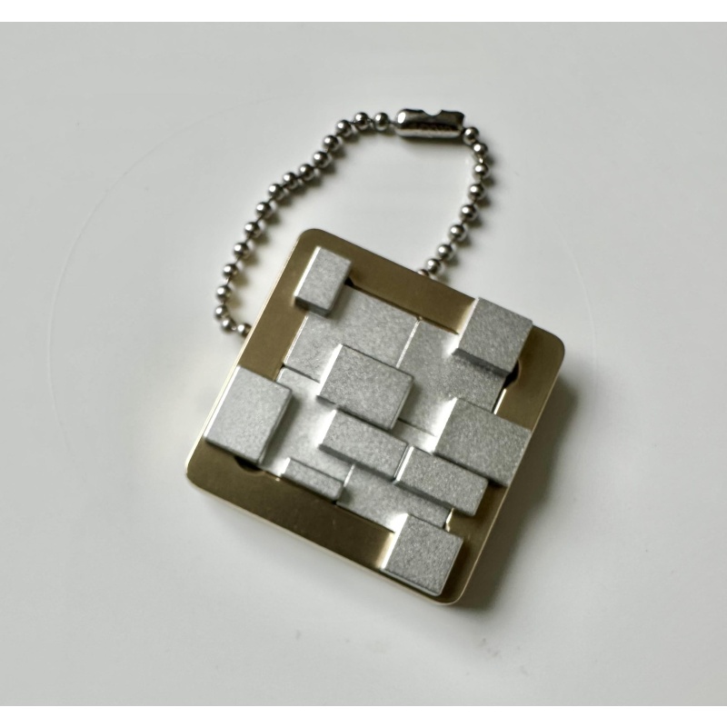 Mondrian's Square from CubicDissection Aluminum and brass Tom Jolly 1.4inx1.4in
