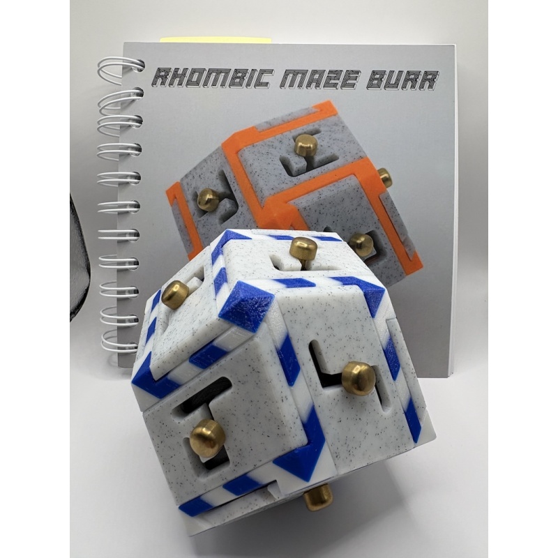 Rhombic Maze Burr - Two Brass Monkeys