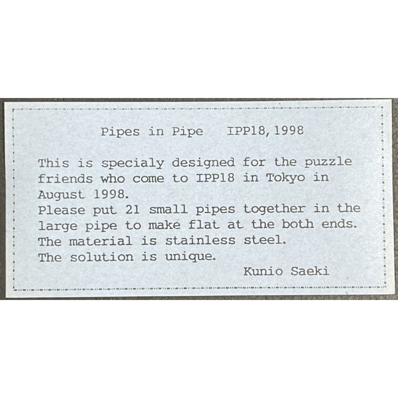 Pipes in Pipe by Kunio Saeki - RARE