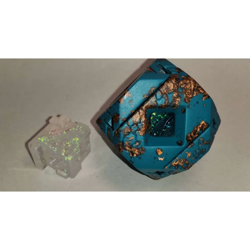 Stickman Golem in Turquoise w/ 2 hearts