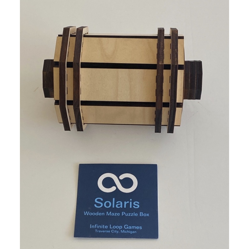 DAMAGED Solaris Wooden Maze Puzzle Box, Hidden Compartment