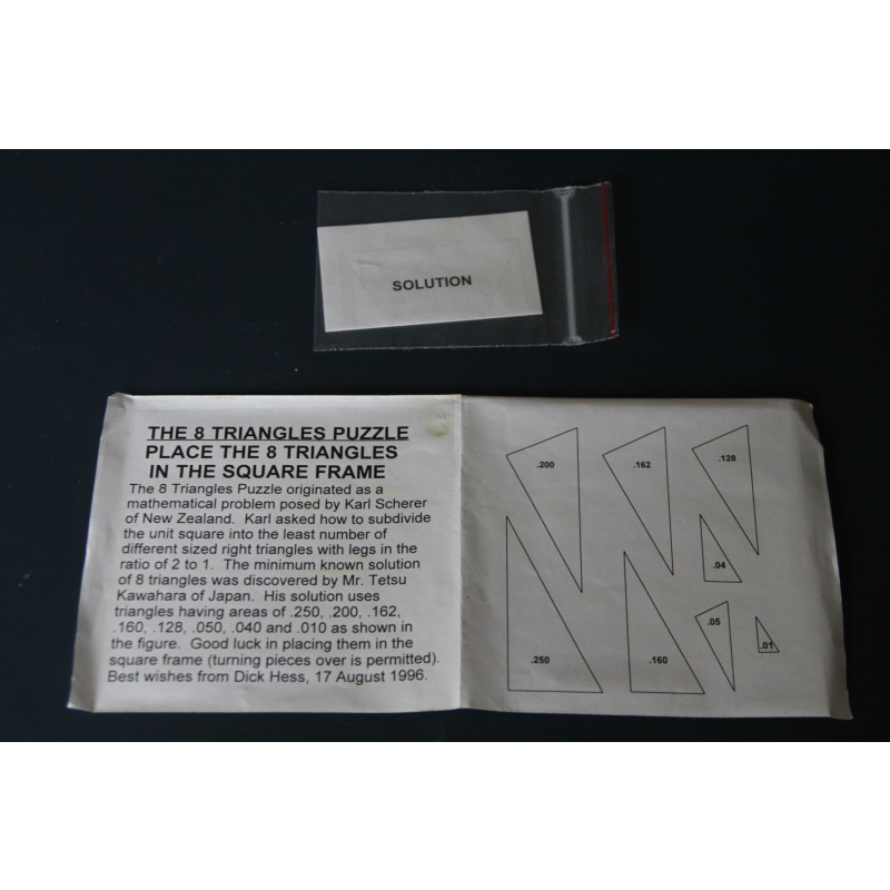 the 8 Triangles Puzzle. IPP 16 Luxembourg exchange from Richard Hess